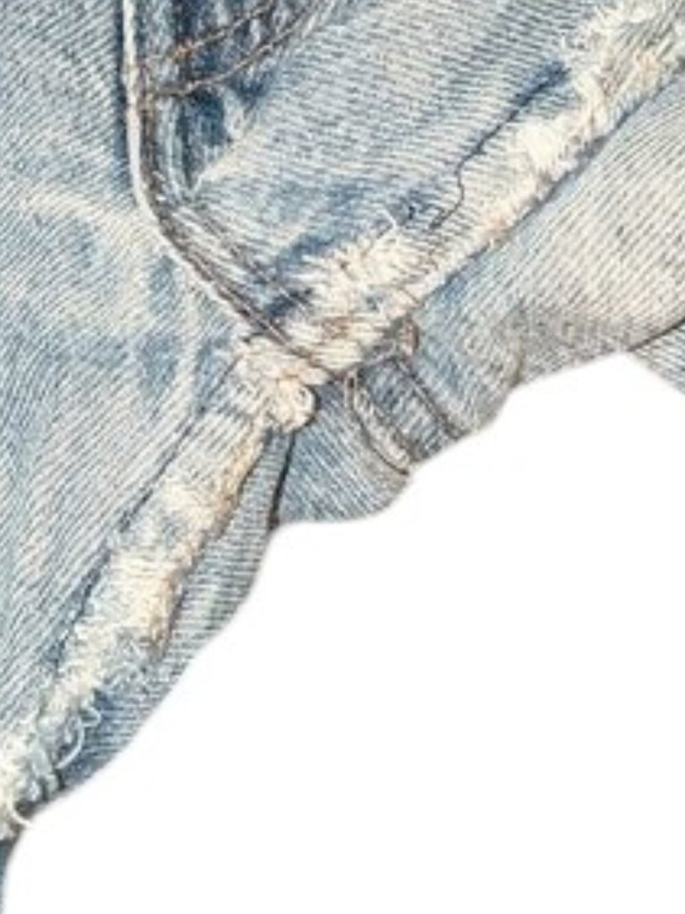 Levi Strauss & Co Vintage Cutoff Medium Wash Long Denim Jean Shorts Frayed Edge - Picture 9 of 9